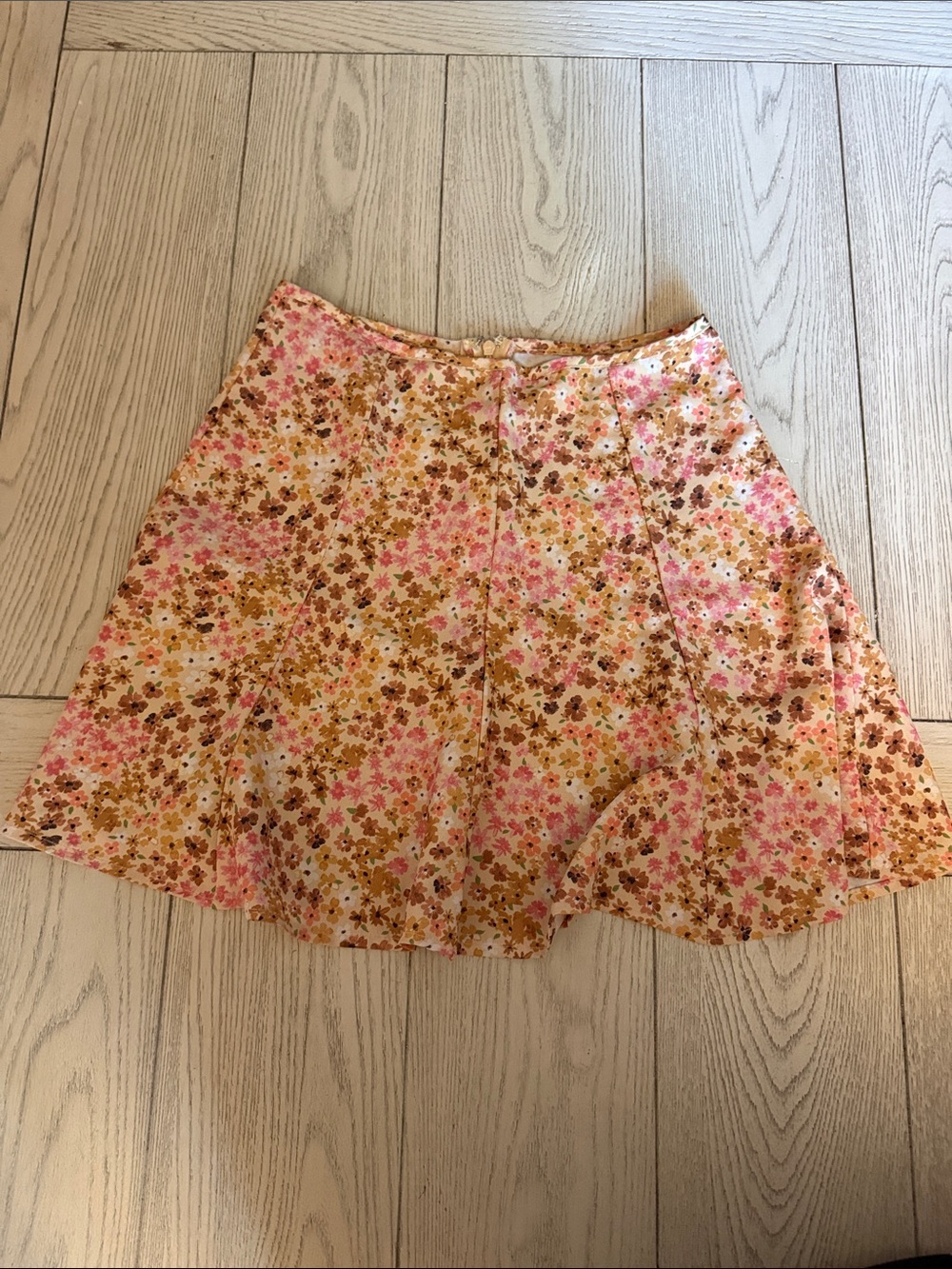 Full Tilt Pink and Brown Ditsy Floral Mini Skirt